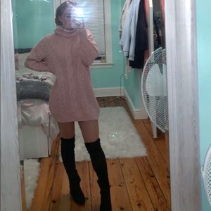 Pink Sweater Dress